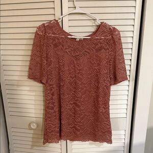 Perseption Floral Lace Blouse - Mauve